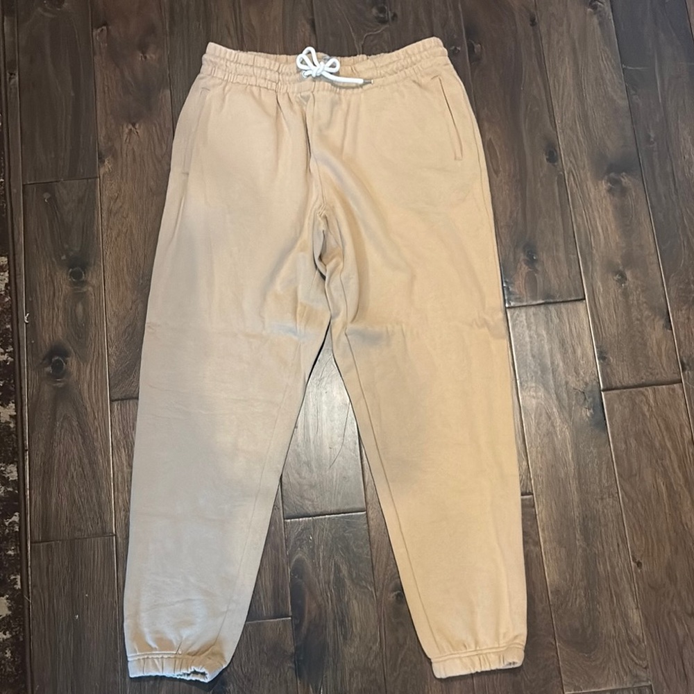 GAP Tan Sweatpants Cozy Fleece Joggers (size Large Tall)